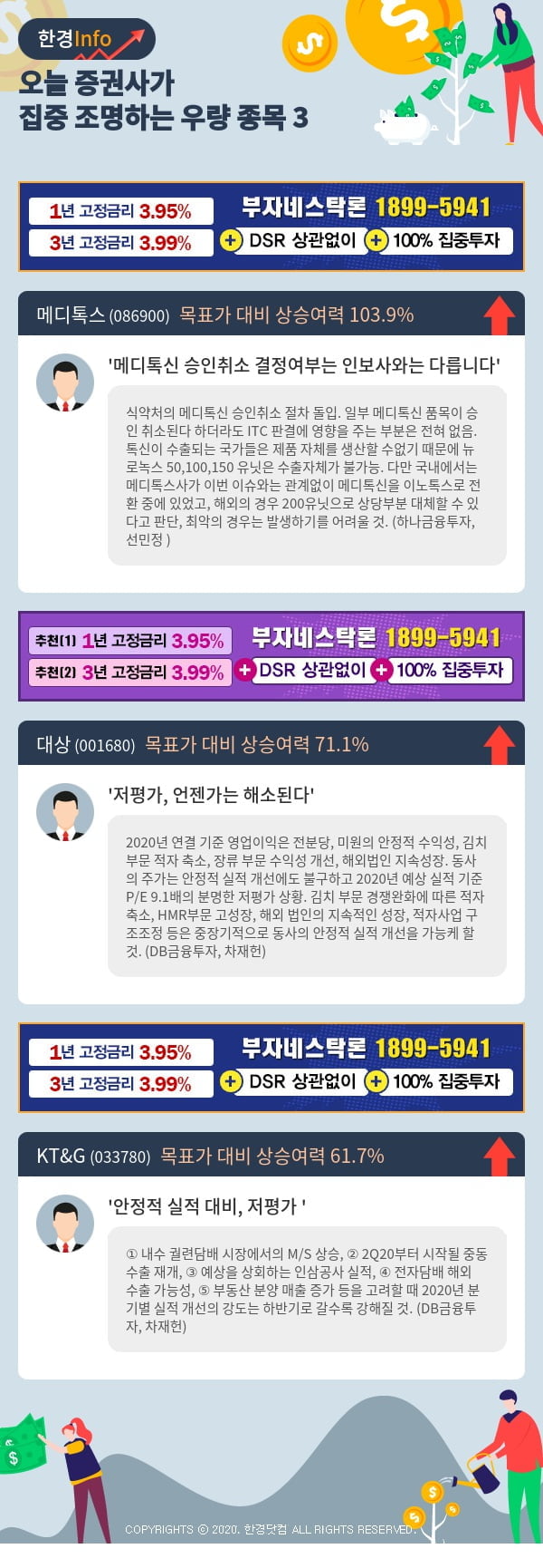 [포커스]오늘 증권사가 집중 조명하는 우량 종목 3