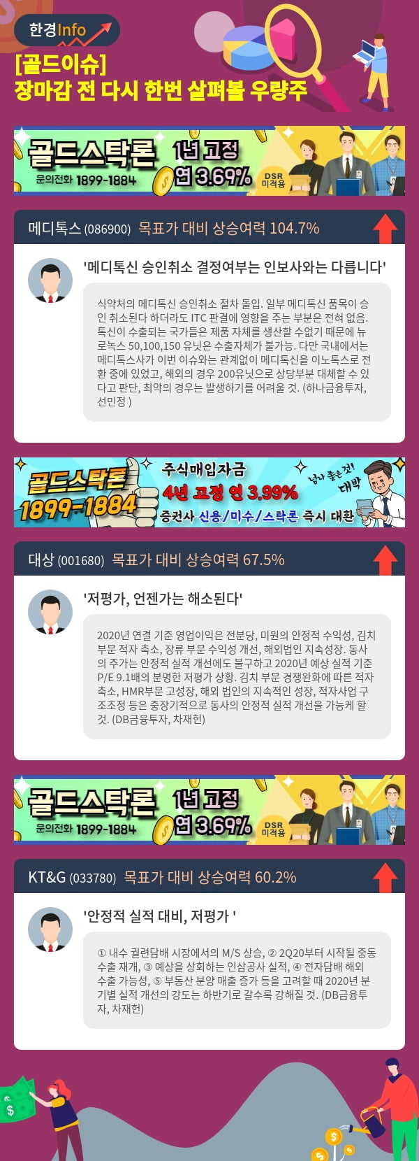 [골드이슈] 장마감 전 다시 한번 살펴볼 우량주