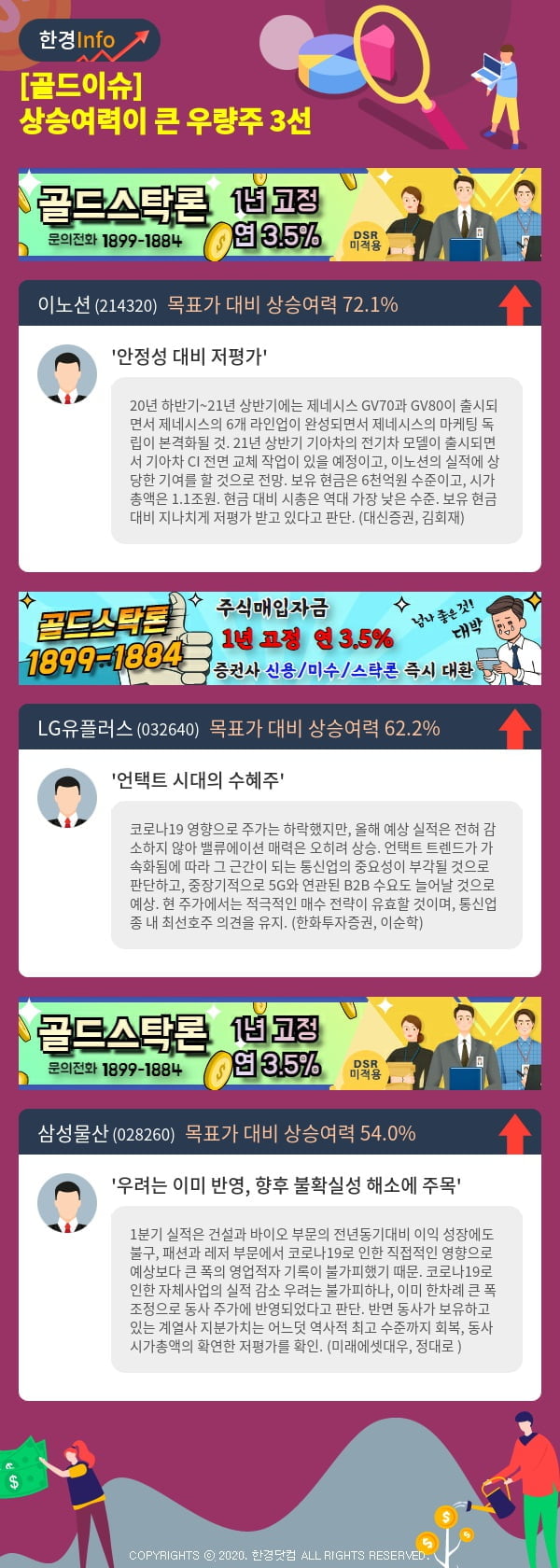 [골드이슈] 상승여력이 큰 우량주 3선