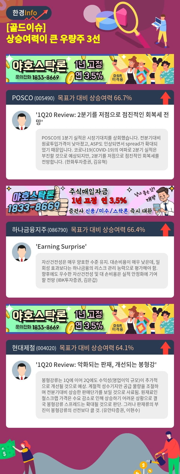 [골드이슈] 상승여력이 큰 우량주 3선