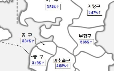 인천 개별공시지가 4.11%↑···가장 비싼 땅은 부평동 '금강제화'