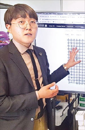 김선중 호모미미쿠스 대표가 양자컴퓨터 작동 원리를 설명하고 있다. 
