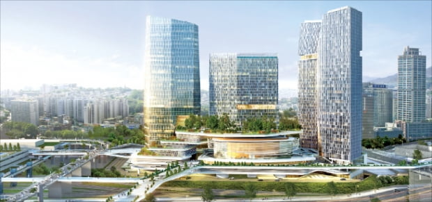 한화의 서울역 북부역세권 개발 조감도  한화건설 제공 