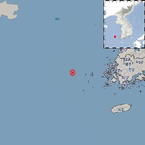 기상청 "전남 신안 흑산도 서쪽서 규모 2.1 지진 발생"