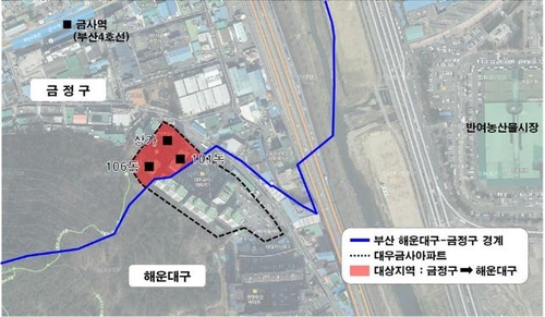 부산 해운대-금정구 경계에 걸쳤던 아파트, 해운대구로 통합