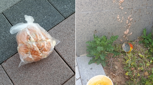 아파트 '묻지마 쓰레기 투척'…불붙은 담배꽁초에 기저귀까지
