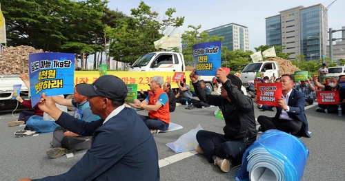 전남 마늘 농가 "1㎏당 4천원 보장하라"…도청서 집회