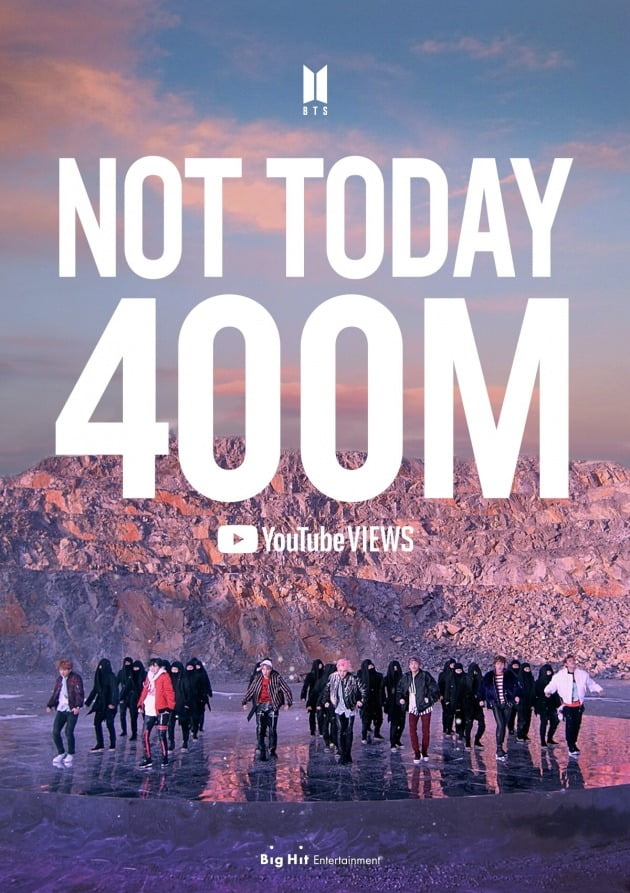 방탄소년단 'Not Today' 뮤직비디오 4억뷰 돌파./사진제공=빅히트엔터테인먼트