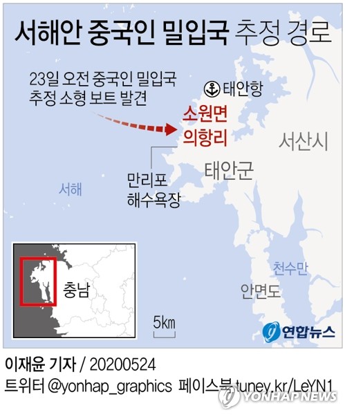 충남 서해 밀입국 과거 종종 발생…조희팔 중국 역밀항 사례도