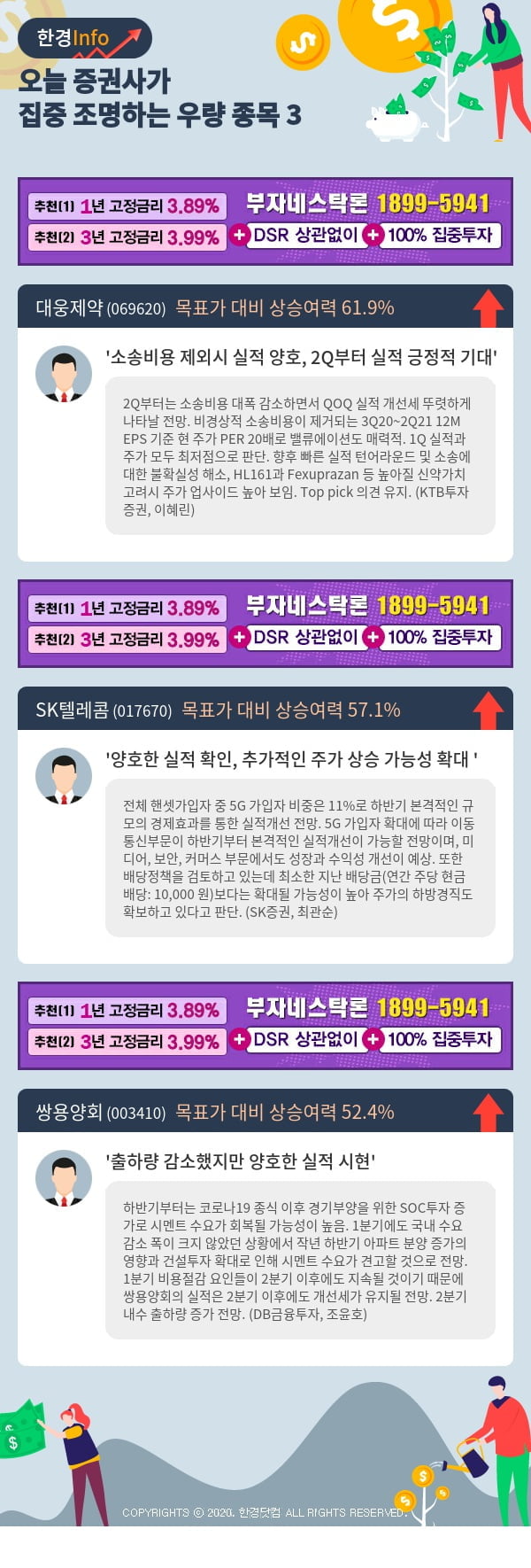 [포커스]오늘 증권사가 집중 조명하는 우량 종목 3