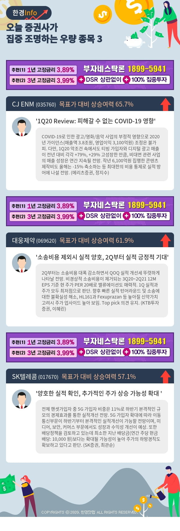 [포커스]오늘 증권사가 집중 조명하는 우량 종목 3