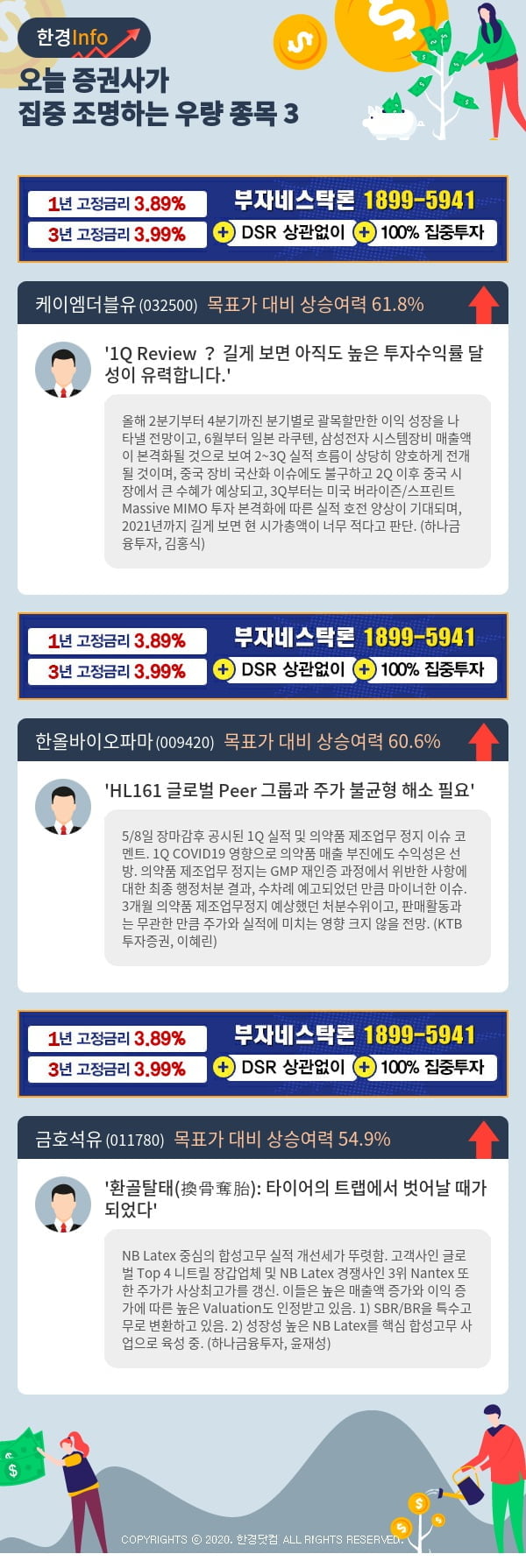 [포커스]오늘 증권사가 집중 조명하는 우량 종목 3