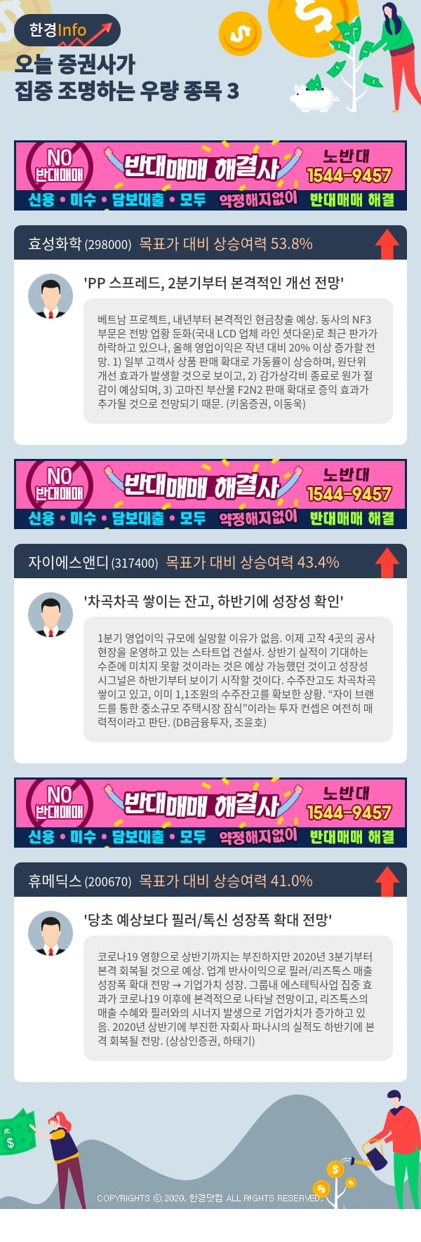 [포커스]오늘 증권사가 집중 조명하는 우량 종목 3