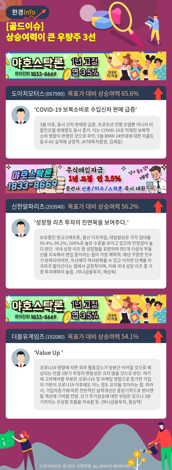 [골드이슈] 상승여력이 큰 우량주 3선