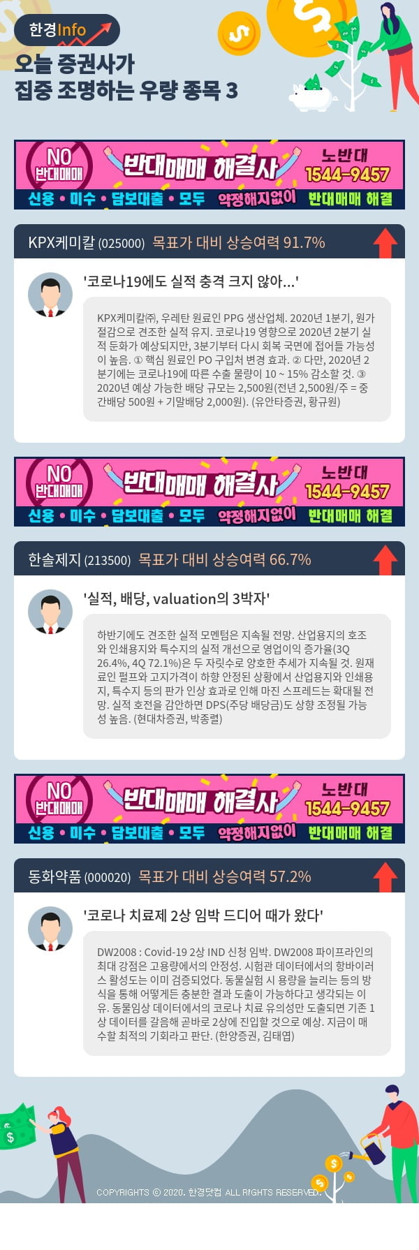 [포커스]오늘 증권사가 집중 조명하는 우량 종목 3