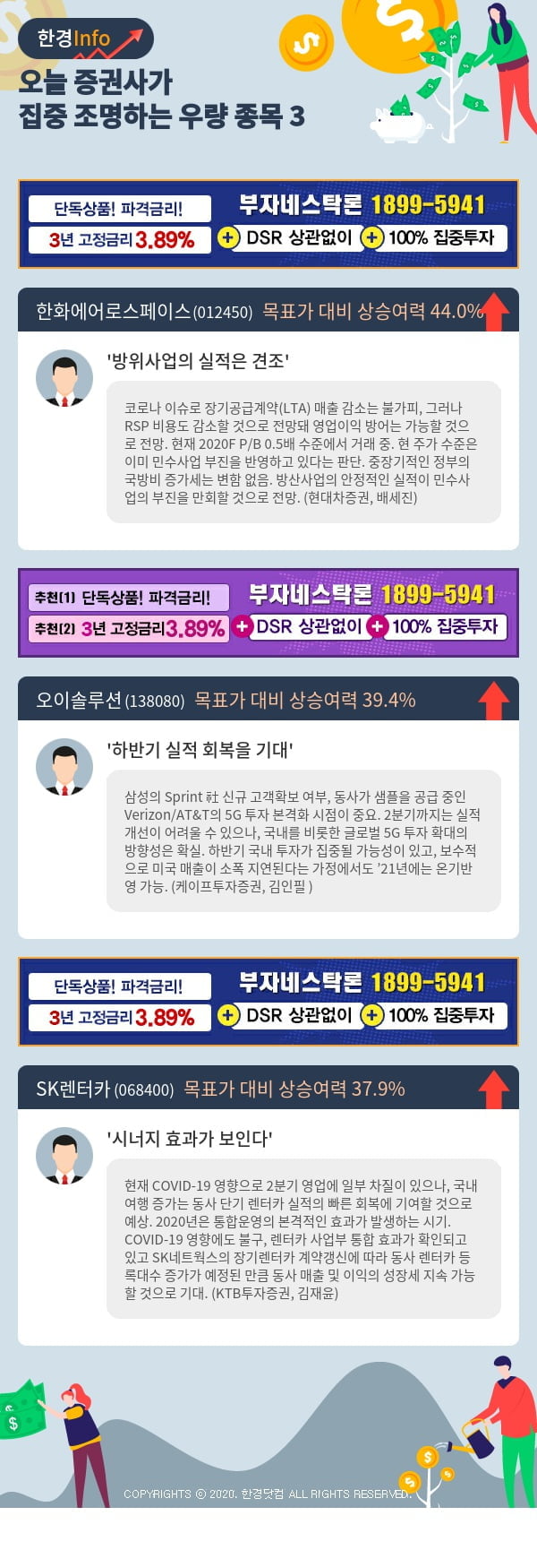 [포커스]오늘 증권사가 집중 조명하는 우량 종목 3