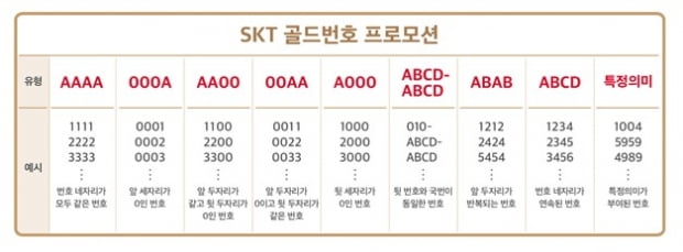 골드번호를 원하는 고객은 2일 오전10시부터 11일까지 SK텔레콤 공식인증 대리점, T월드 홈페이지에서 신청할 수 있다. 이미지=SK텔레콤 제공 