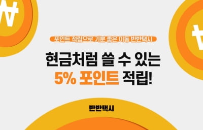 "반반택시 타면 5%를 포인트로 돌려드립니다"