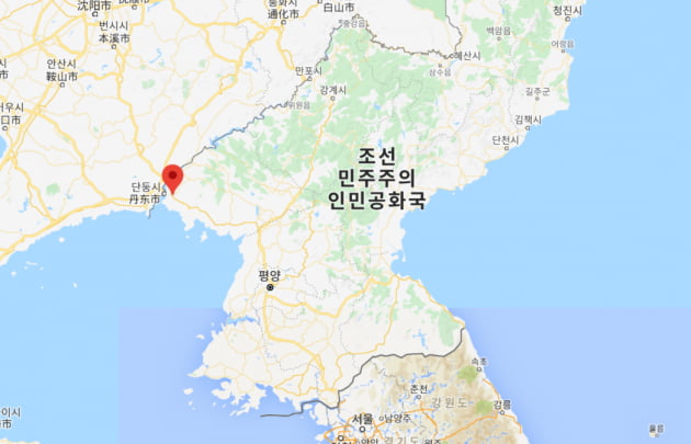 평안북도 용천군 위치. 구글맵 캡처