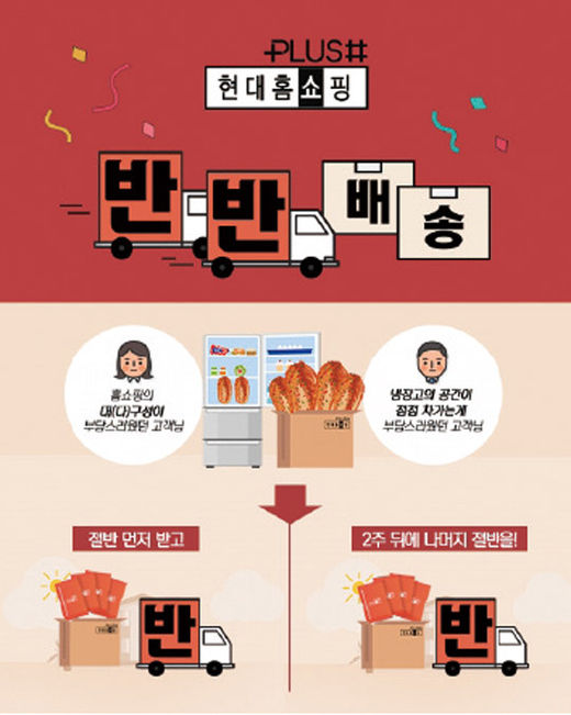 &#39;대용량 식품 절반씩…&#39; 현대홈쇼핑의 새로운 배송 실험