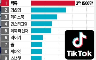 "집콕 달랜 15초 영상 공유"…우버보다 2배 커진 '틱톡'