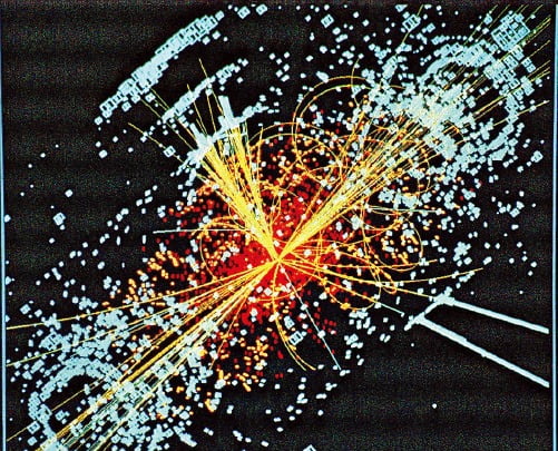  힉스입자 생성 시뮬레이션 사진.  출처: 유럽핵입자물리연구소(CERN)
 