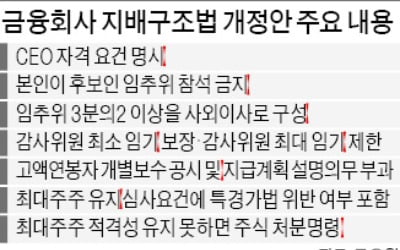 금융사 CEO '셀프 추천' 못한다