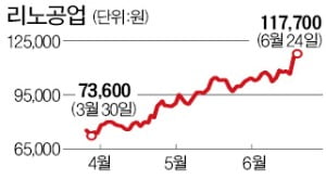 외국인이 쓸어담는 리노공업…한 달 새 20%↑