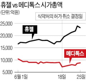휴젤 vs 메디톡스…보톡스株 '희비 쌍곡선'