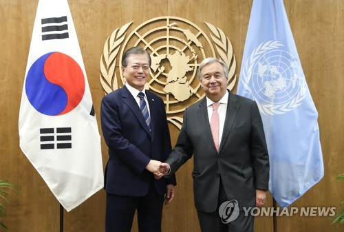 유엔총장 "한국의 코로나 대응, 여타국가에 모범"