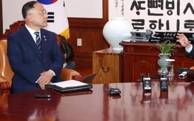 국회 찾은 홍남기 "추경안 처리 지연돼 속 타들어간다"