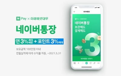 네이버통장 출시…연 최대 3만원 수익·포인트 0.5%P 추가 적립