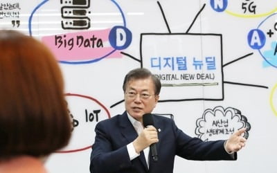 문대통령 "디지털뉴딜, 선도형 경제 기반될 것"