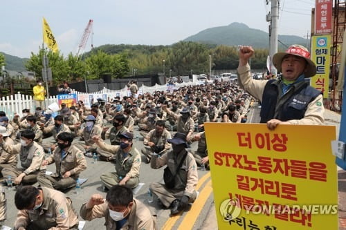 파업 한달 STX조선, 합의점 '깜깜'…수주 절벽서 '허덕'