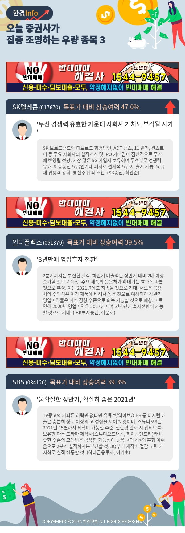 [포커스]오늘 증권사가 집중 조명하는 우량 종목 3