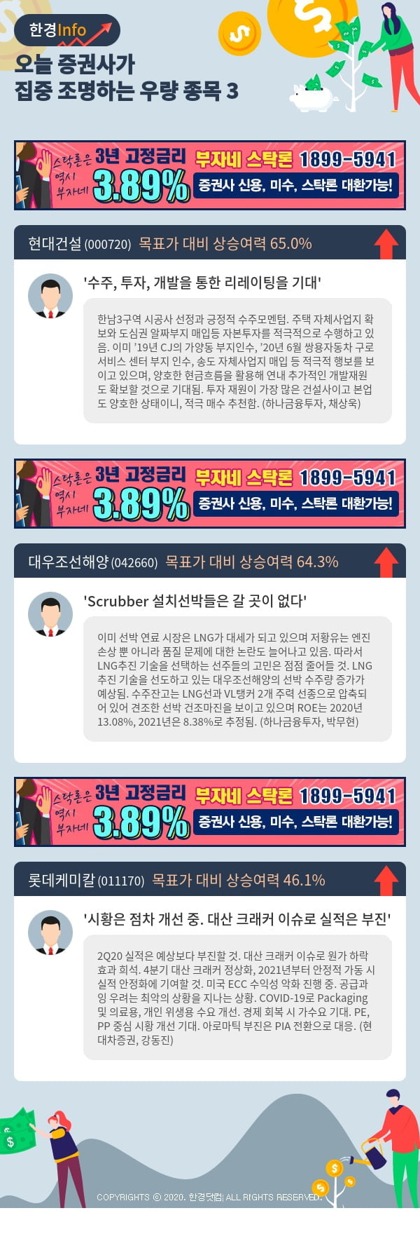 [포커스]오늘 증권사가 집중 조명하는 우량 종목 3