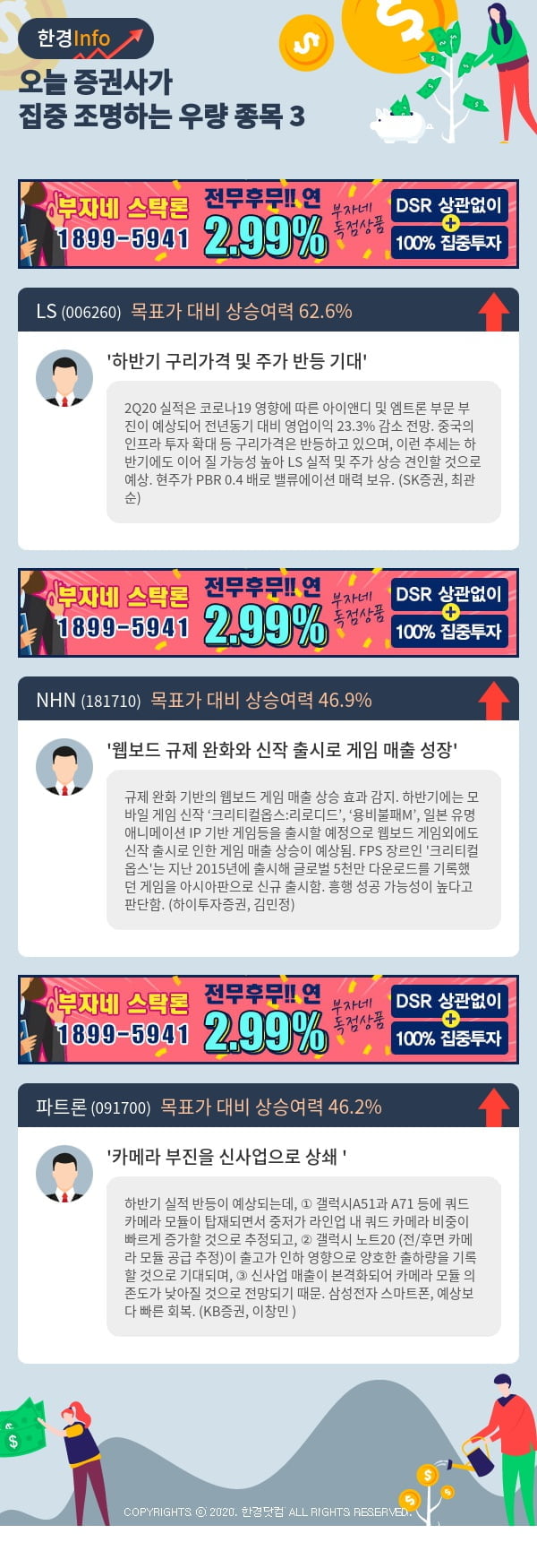 [포커스]오늘 증권사가 집중 조명하는 우량 종목 3