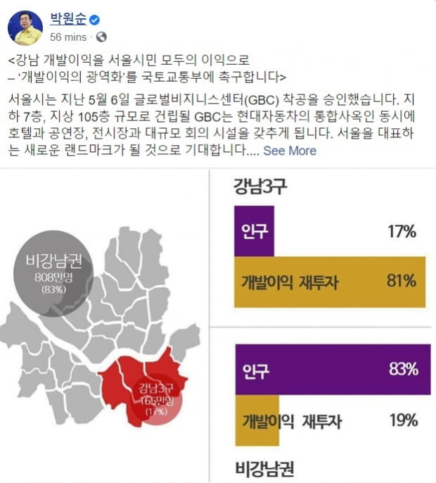 사진=박원순 서울시장 페이스북 캡쳐