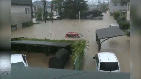 일본 폭우 피해 현장 모습. 자료 유튜브