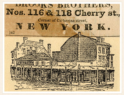 1810년대 브룩스브러더스 매장 광고. 브룩스브러더스 홈페이지