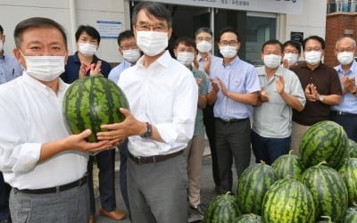 현대모비스, AS부품 공급 우수 협력사와 수박 나눠