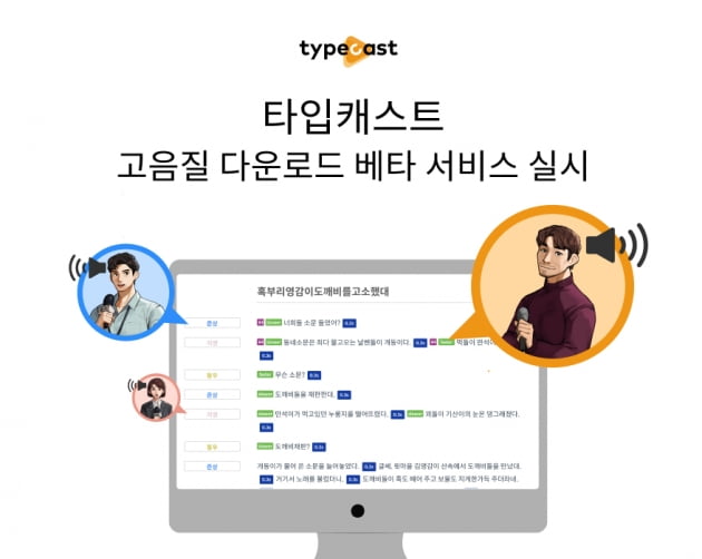 AI 성우 서비스 타입캐스트, 고음질 베타 서비스