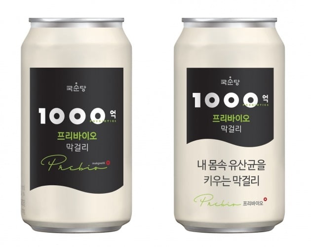 국순당은 31일 자사 제품인 '1000억 프리바이오 막걸리'를 350mL 소용량 캔 제품으로 출시한다고 밝혔다. 사진=국순당 제공