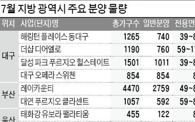 "전매제한前 분양하자" 5대 광역시 이달 1만3000가구 봇물