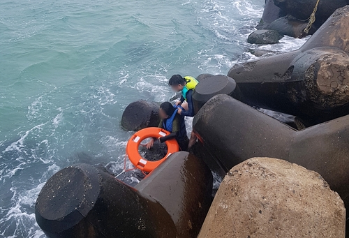 파도에 휩쓸린 피서객 2명, 해경·시민·서퍼 힘 모아 구조