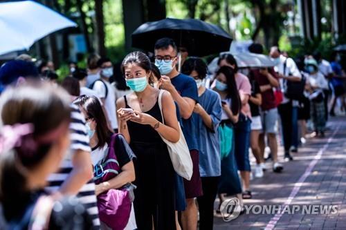 홍콩 야권 예비선거에 50만명 참여 열기…"보안법 저항"