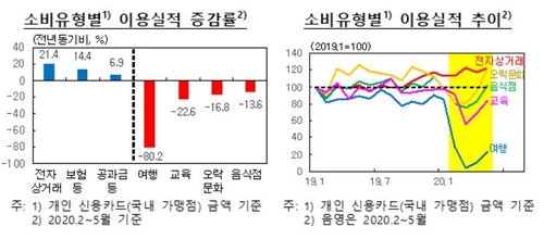 코로나 확산한 2∼5월 카드이용 2%↓…역대 네 번째 감소