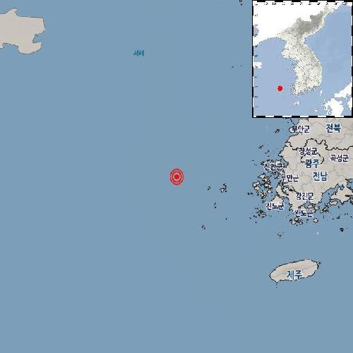 기상청 "전남 신안 흑산도 서북서쪽서 규모 2.4 지진 발생"