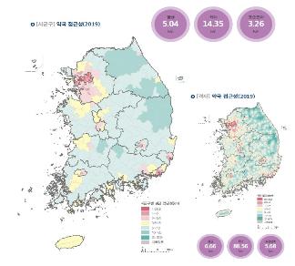 약국까지 거리, 강원도는 서울의 10배