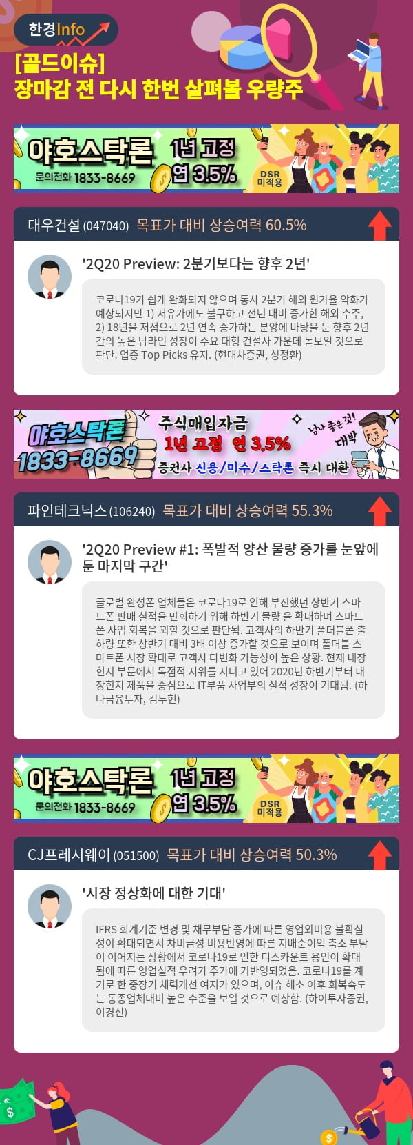 [골드이슈] 장마감 전 다시 한번 살펴볼 우량주